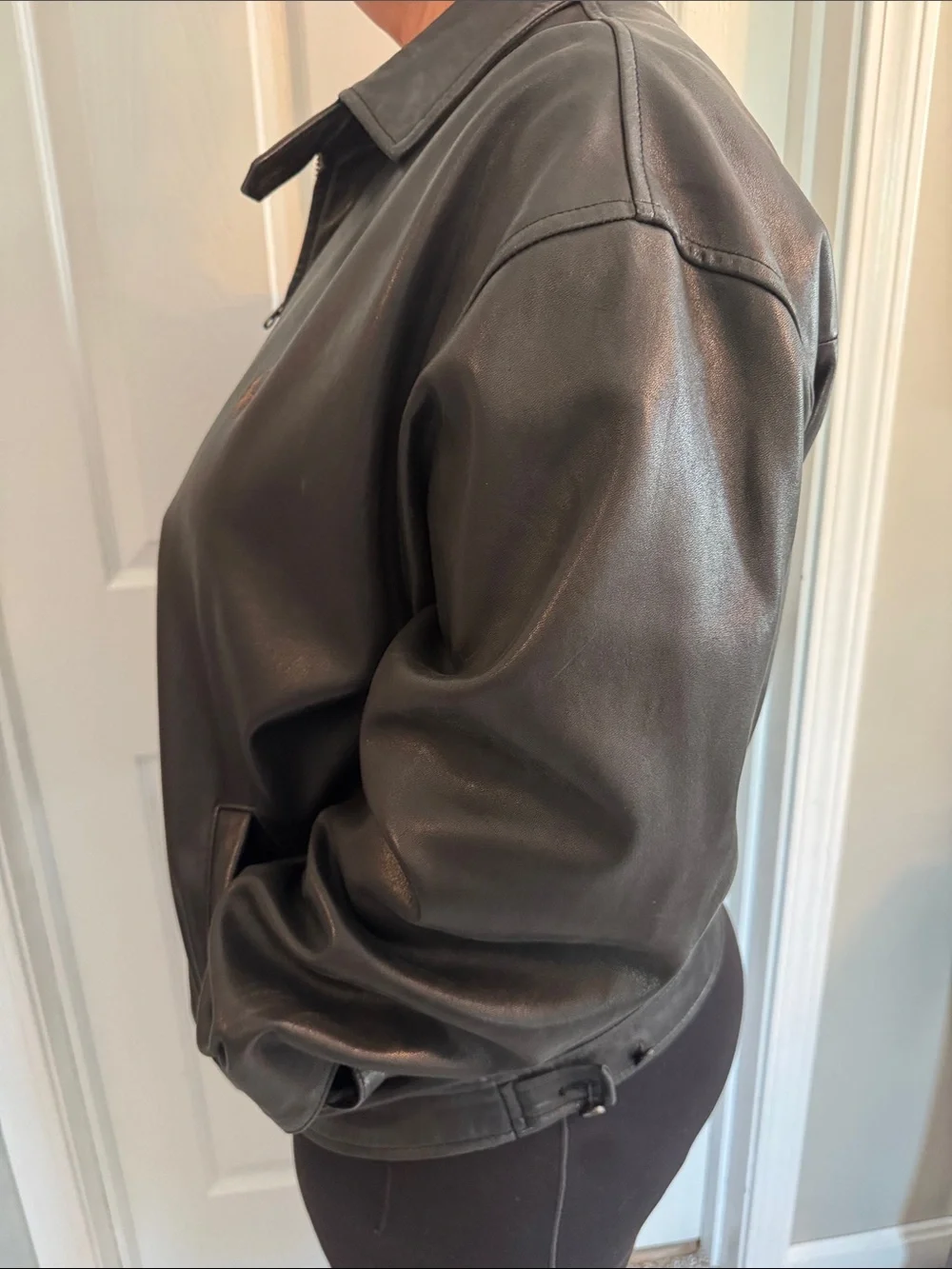 Polo by Ralph Lauren Black Leather Zip-Front Jacket